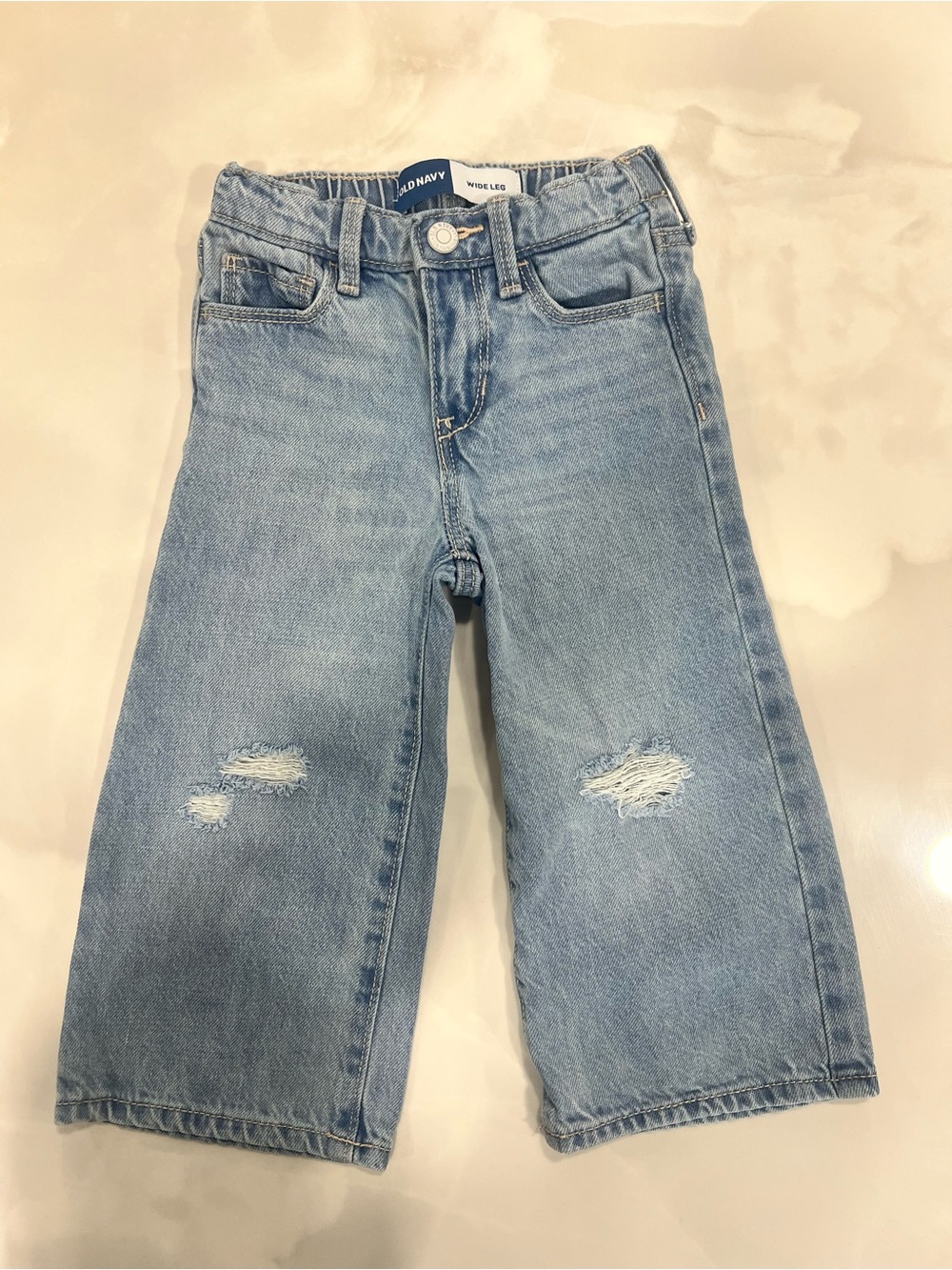 Old Navy Light Blue Kids Distressed Wide Leg Jeans